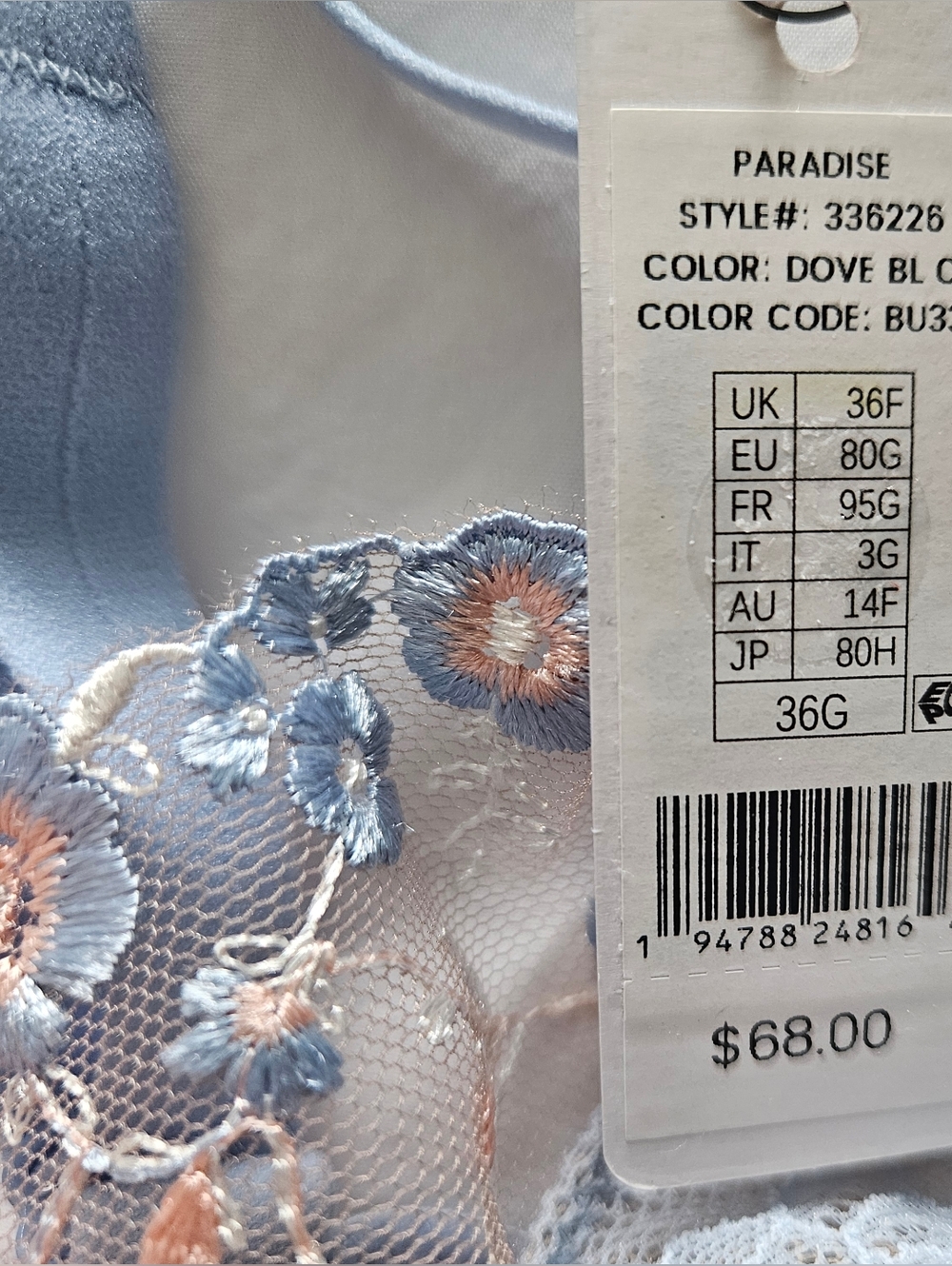 Skarlett Blue Lace Underwire Bra in Dusty Blue - Picture 5 of 7